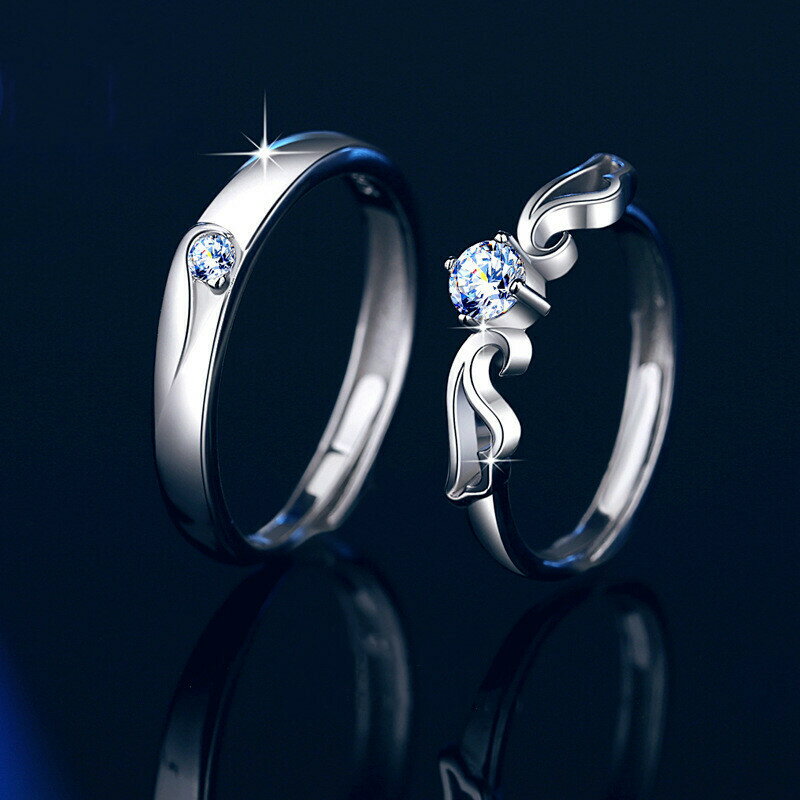 シルバー925 ペアリング 2個セット フリーサイズ ペアリング カップル 人気 レディース メンズ 婚約指輪 結婚指輪 リング 誕生日プレゼント ギフト エレガント