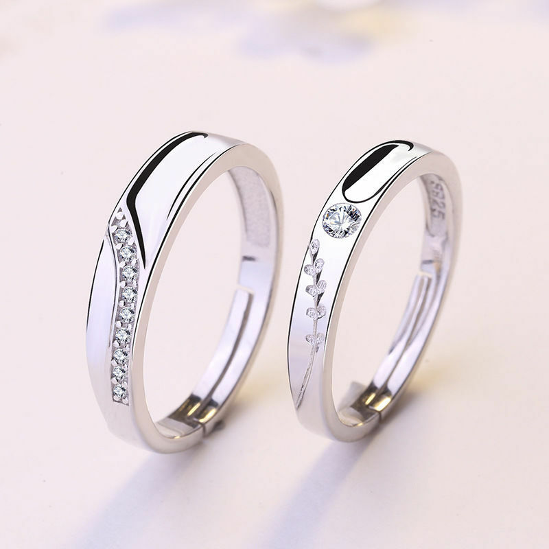 シルバー925 ペアリング 2個セット フリーサイズ ペアリング カップル シンプル 人気 レディース メンズ 婚約指輪 結婚指輪 リング 誕生日プレゼント ギ...