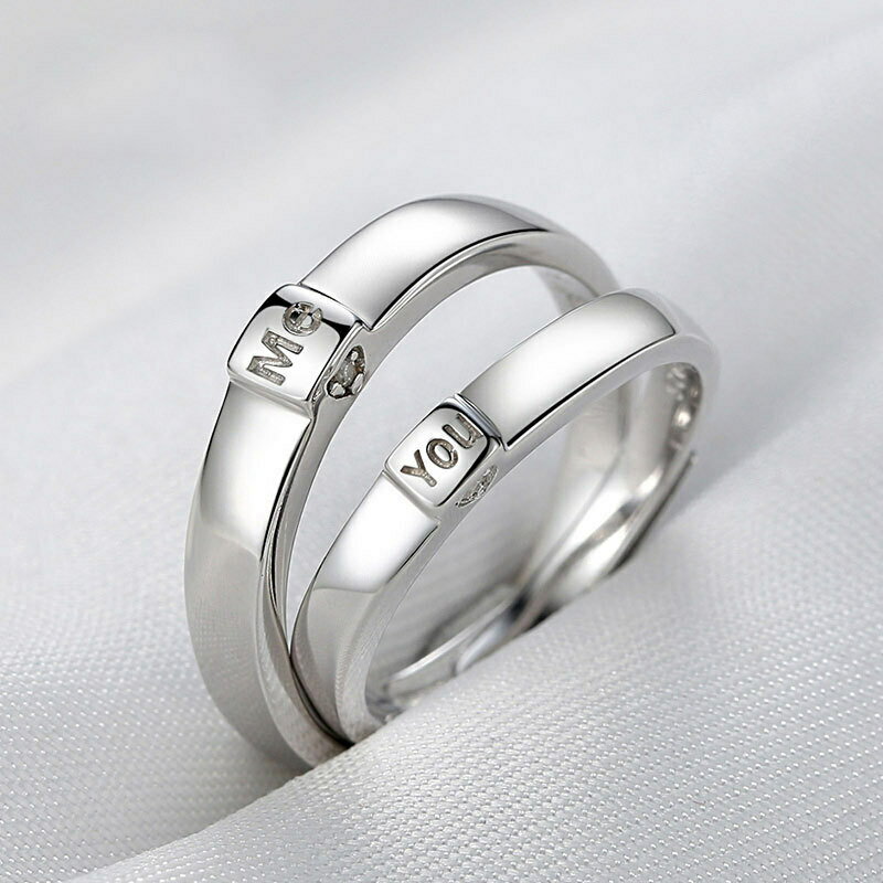 シルバー925 ペアリング 2個セット フリーサイズ ペアリング カップル シンプル 人気 レディース メンズ 婚約指輪 結婚指輪 リング 誕生日プレゼント ギ...