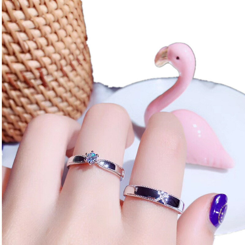 シルバー925 ペアリング 2個セット フリーサイズ ペアリング カップル シンプル 人気 レディース メンズ 婚約指輪 結婚指輪 リング 誕生日プレゼント ギ...