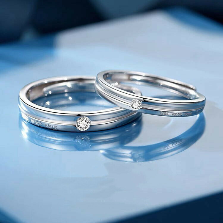 シルバー925 ペアリング 2個セット フリーサイズ ペアリング カップル シンプル 人気 レディース メンズ 婚約指輪 結婚指輪 リング 誕生日プレゼント ギ...