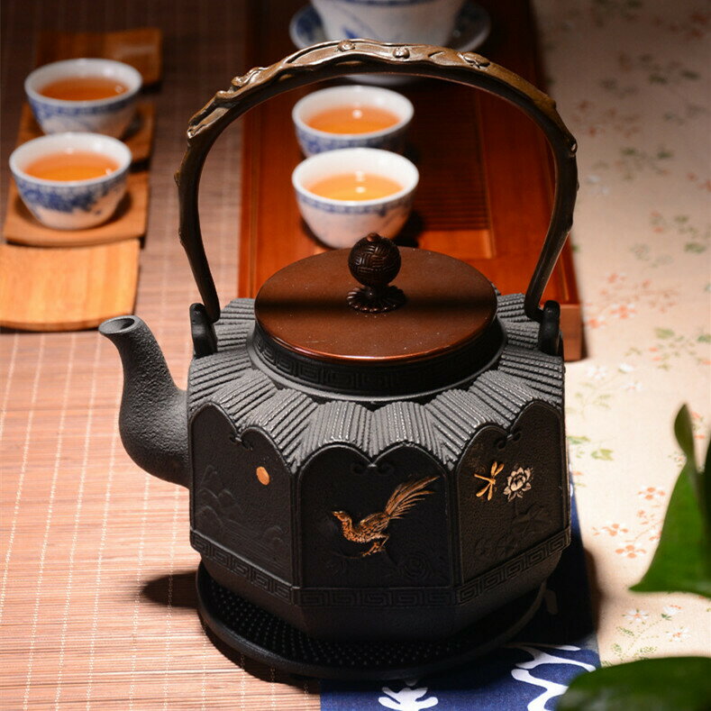 鉄器 鉄瓶 鉄器 茶道具 伝統工芸品 鋳鉄 鉄分補給 鉄瓶兼用急須 約1.4L