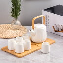 急須 湯呑み セット ティーポット 番茶器セット 茶器揃 陶磁茶具セット 茶器 茶皿 旅行ティーセットー カップ シンプルな和風 収納バッグ付き 茶器乾燥ティートレー お出かけ用 和風急須 6杯セット 8点入 おしゃれ 茶道具