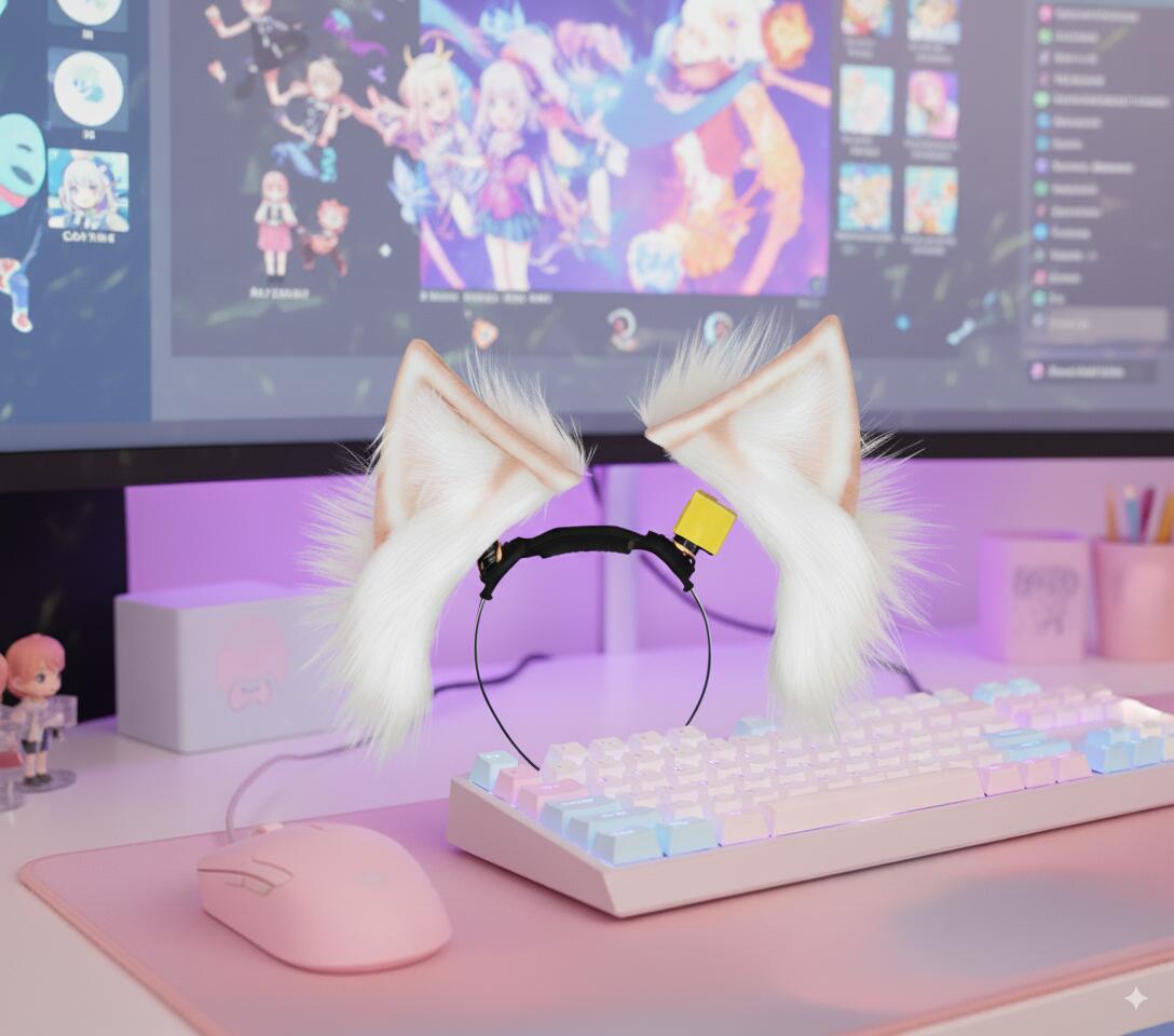 動く猫耳 電動猫耳 モーター猫耳 コスプレ ハロウィン ぴくぴく ネコミミ カワイイ すぐ使える 動く 電..