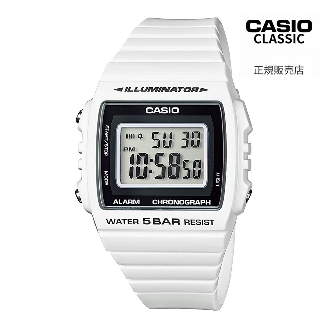 【SS期間限定 当選で最大100%Pバック】【カシオコレクション 国内正規品】腕時計 W-215H-7AJH ホワイト デジタル 5気圧防水 メンズ レディース キッズ チープカシオ チプカシ 白 時計 スクエア 四角 おしゃれ かっこいい ギフト プレゼント 入学祝い 卒業 祝い