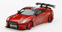 1/64 LB★WORKS Nissan GT-R R35 タイプ1 リアウイング バージョン 1+2 キャンディレッド (右ハンドル)[MINI GT]《発売済・在庫品》