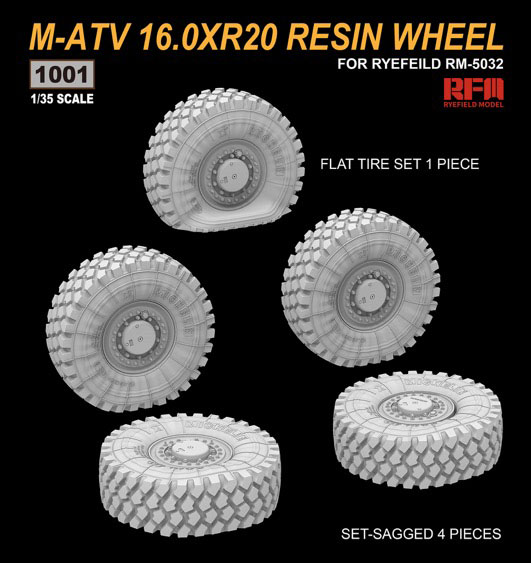 1/35 M-ATV MRAP用レジン製 16.0 x R20 ホイールセット[ライフィールドモデル]《在庫切れ》