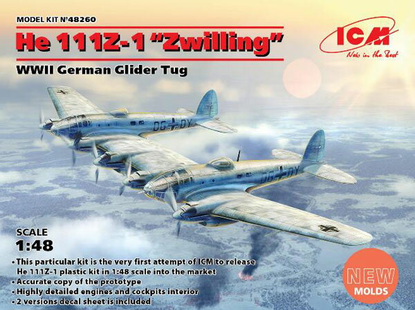 1/48 ハインケル He111Z-1 ツヴィーリンク プラモデル[ICM]《在庫切れ》のサムネイル