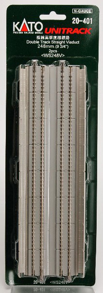 20-401 複線高架直線線路248mm (2本入)[KATO]《発売済・在庫品》