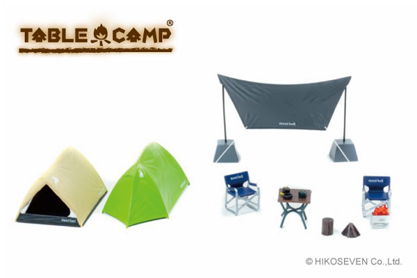 1/43 モンベル キャンプセット ムーンライトテント2型 (ライトタン / スプリンググリーン)[TABLE CAMP]《発売済・在庫品》