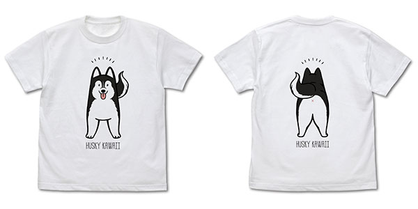 ハマジ ハスキー KAWAII Tシャツ (ブラック)/WHITE-S（再販）《08月予約》