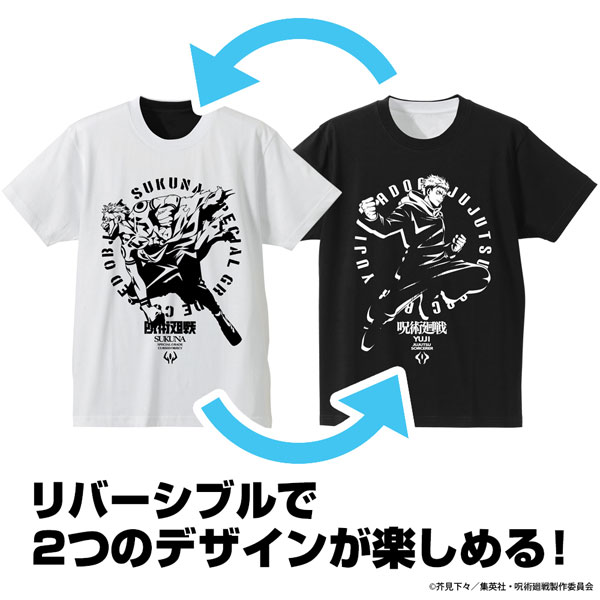 呪術廻戦 虎杖悠仁 / 宿儺 リバーシブルTシャツ/BLACK WHITE-M 再販 [コスパ]《07月予約》