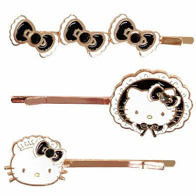 ハローキティ ヘアピンセット ブラック（再販）[ティー・シー・ピー]《発売済・在庫品》