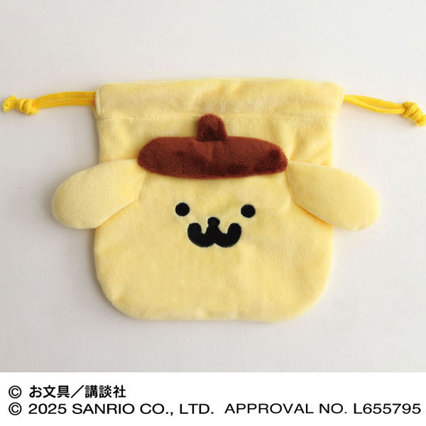 ポムポムプリン×お文具といっしょ もふもふフェイス巾着 (1)ポムポムプリン[エンスカイ]《11月予約》
