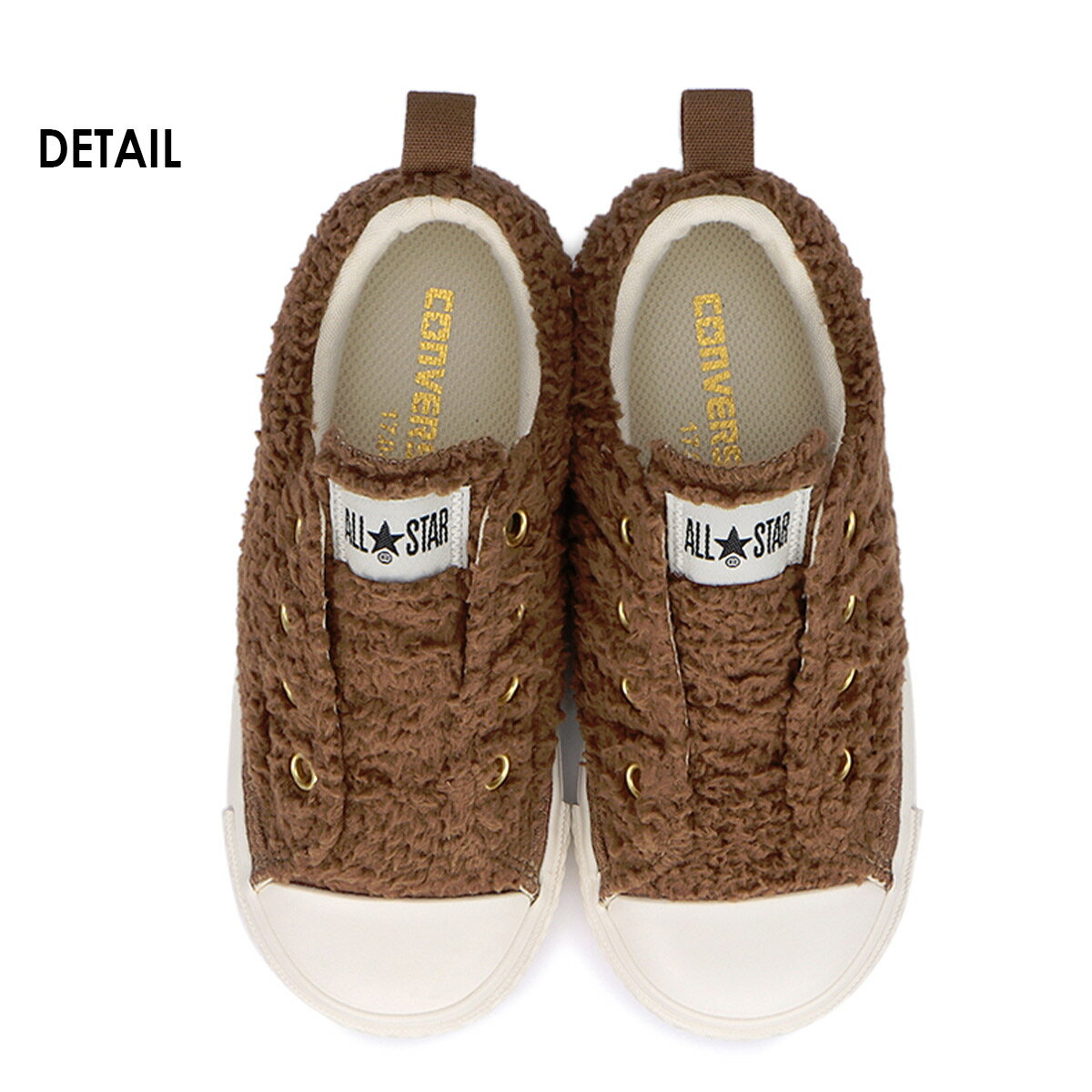 ローカット 子供 CONVERSE CHILD ALL STAR N BOA SLIP OX コンバース チャイルド オールスター ボア スリップ スリッポン キッズ ジュニア ベビー 履きやすい 可愛い ブラウン 15.0 20.0 秋冬 茶色 おしゃれ 女の子 カジュアル ファー