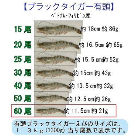 BT有頭60尾　1.3kg amicashop-10006569 業務用食品アミカ楽天市場店 サンプル画像2