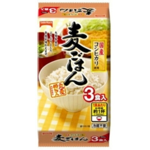 【常温】 国産こしひかりにまる麦を40%配合しました。 ご家庭では調理の難しい「丸麦」を使用することで、より麦を感じられる『麦ごはん』に仕上げています。 ※在庫以上の数量をご希望の場合は、お手数ですがご注文前に弊社までお電話にてご連絡頂きたくお願い申し上げます。 名称テーブルマーク　麦ごはん　3食(160g×3)商品番号x01189024006製造者テーブルマーク 東京都中央区築地六丁目4番10号販売単位袋保存方法常温賞味期限パッケージに記載規格（内容量）3食(160g×3)最終加工地日本(主原産地は異なる場合がございます。)ケース入数8袋原材料うるち米(国内産)、大麦、酸味料アレルギー無し添加物表示酸味料※ご注意【免責】アミカネットショップでは、最新の商品情報をサイト上に表示するよう努めておりますが、メーカーの都合等により、商品規格・仕様（容量、パッケージ、原材料、原産国等）が変更される場合がございます。このため、実際にお届けする商品とサイト上の表記が異なる場合がございますので、ご使用前には必ずお届けした商品の商品ラベルや注意書きをご確認ください。さらに詳細な商品情報が必要な場合は、メーカー等にお問い合わせください。画像はイメージとなります。実際にお届けする商品とパッケージ等が異なる場合がございますので、予めご了承ください。