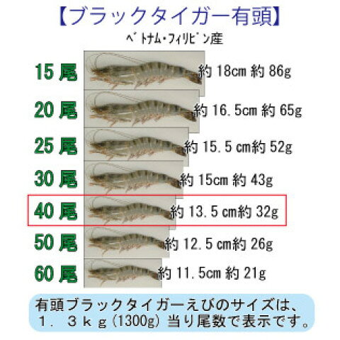 BT有頭40尾　1.3kg amicashop-10006567 業務用食品アミカ楽天市場店 サンプル画像3