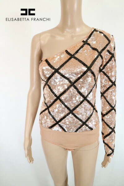 90%OFF 訳あり 新品 エリザベッタフランキ ELISABETTA FRANCHI トップス 40 ECS830 Sサイズ ピンク レディース ワンショルダー アウトレット