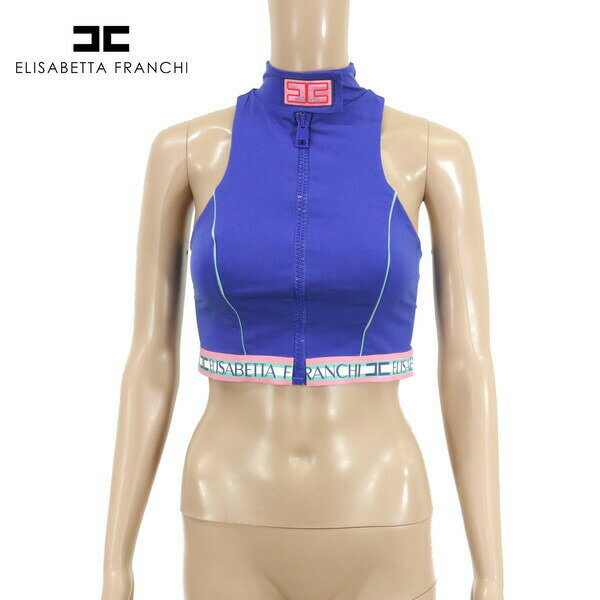 90%OFF 新品 エリザベッタフランキ ELISABETTA FRANCHI トップス 42 ECS1005 Mサイズ ブルー レディース ウエスト見せトップス アウトレット
