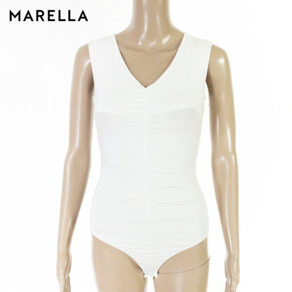 85%OFF 訳あり 新品 マレーラ MARELLA トップス M ECS1148 S Mサイズ ホワイト レディース ノースリーブトップス カットソー ロンパース型