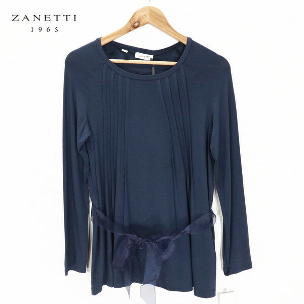 80%OFF 新品 ザネッティ ZANETTI カットソー 42 ECS1033 Lサイズ ネイビー レディース 長袖トップス 長袖カットソー アウトレット