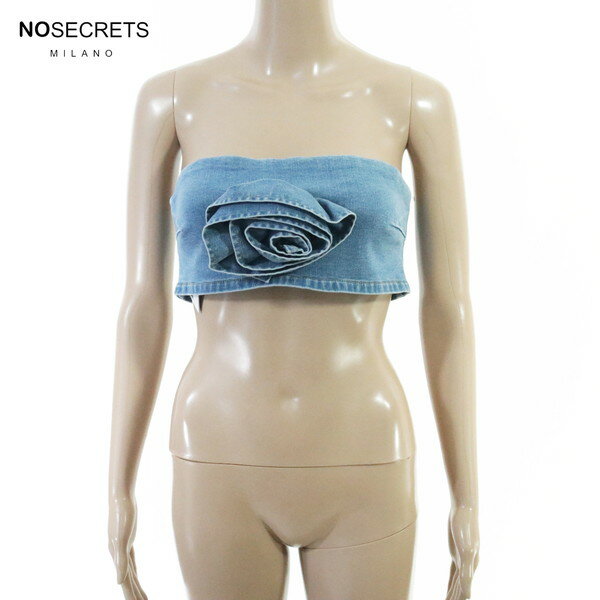 Rakuten - 80%OFF 新品 ノーシークレッツ NO SECRETS トップス 42 ECS1371 Mサイズ ブルー レディース ベアトップ ビスチェ チューブトップ デニム コットン