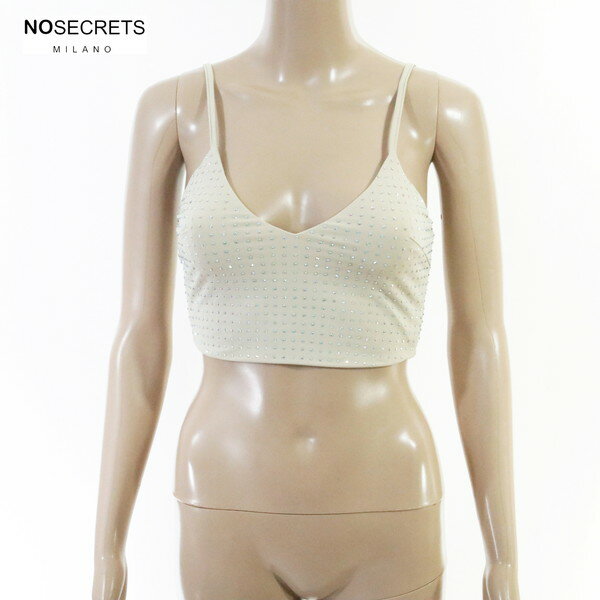 樂天商城 - 80%OFF 新品 ノーシークレッツ NO SECRETS トップス 40 ECS1381 Sサイズ ベージュ レディース クロップド丈トップス ショート丈 ラインストーン