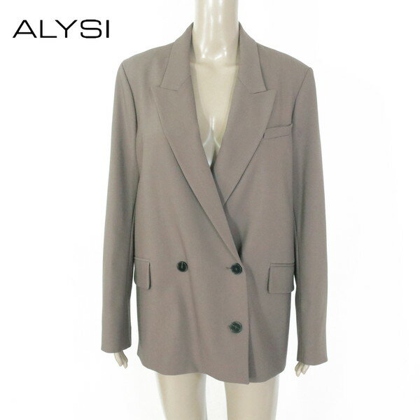 80%OFF 新品 アリジ ALYSI ジャケット 42 EJK361 Lサイズ ブラウン レディース ダブルジャケット デザインジャケット イタリア製