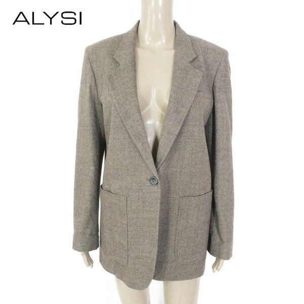 Rakuten - 85%OFF 新品 アリジ ALYSI ジャケット 42 EJK364 Lサイズ ブラウン レディース テーラードジャケット ウールジャケット チェック柄 イタリア製