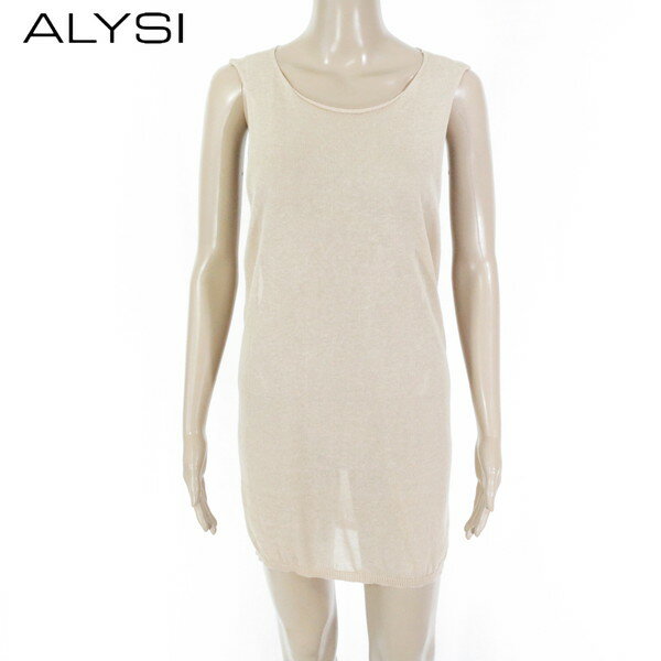 85%OFF 新品 アリジ ALYSI ニット S EKN696 S Mサイズ ベージュ レディース ノースリーブニット トップ..