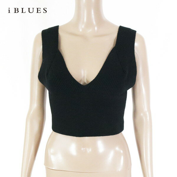 75%OFF 新品 イブルース i BLUES ニット M EKN703 S Mサイズ ブラック レディース ノースリーブニット ..