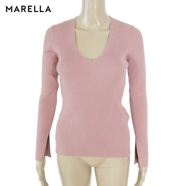 Rakuten - 85%OFF 新品 マレーラ MARELLA ニット L EKN711 M Lサイズ ピンク レディース 長袖ニット トップス リブニット Vネック トップス