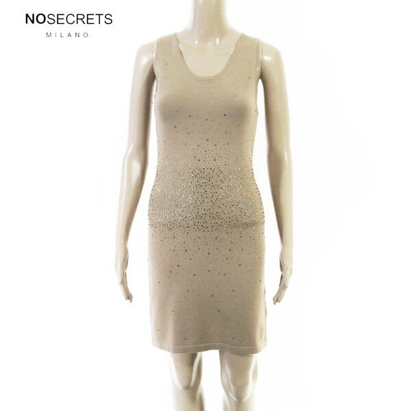 Rakuten - 80%OFF 新品 ノーシークレッツ NO SECRETS ワンピース 42 EOP1889 S Mサイズ ベージュ レディース ニットワンピース ノースリーブ ストーン
