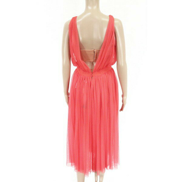 90%OFF 新品 エリザベッタフランキ ELISABETTA FRANCHI ワンピース 42 EOP1205 Lサイズ レッド レディース ロングワンピース