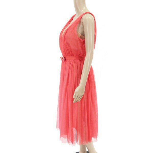 90%OFF 新品 エリザベッタフランキ ELISABETTA FRANCHI ワンピース 42 EOP1205 Lサイズ レッド レディース ロングワンピース