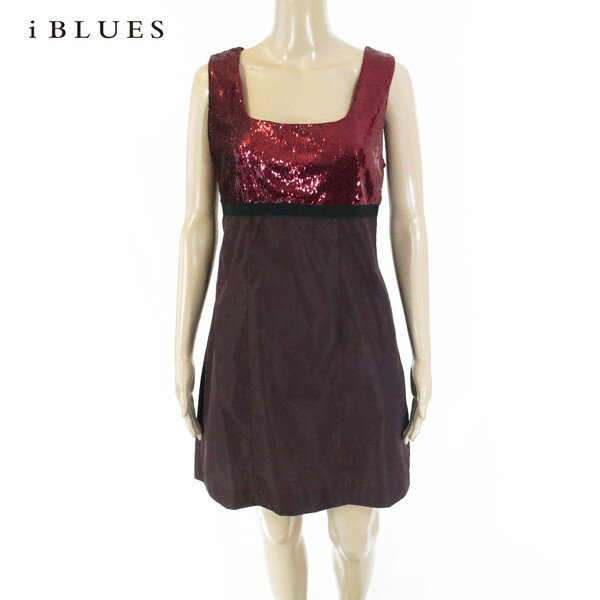 Other - 80%OFF 新品 イブルース i BLUES ワンピース 42 EOP1637 M Lサイズ パープル レディース ワンピースドレス スパンコール 膝上丈 イタリア製
