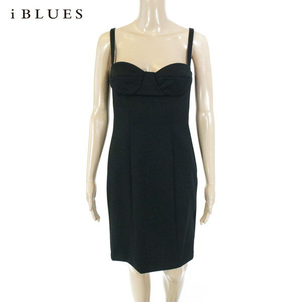 Sleeveless - 85%OFF 新品 イブルース i BLUES ワンピース 42 EOP1639 Mサイズ ブラック レディース ワンピースドレス ストレッチ タイト 膝丈