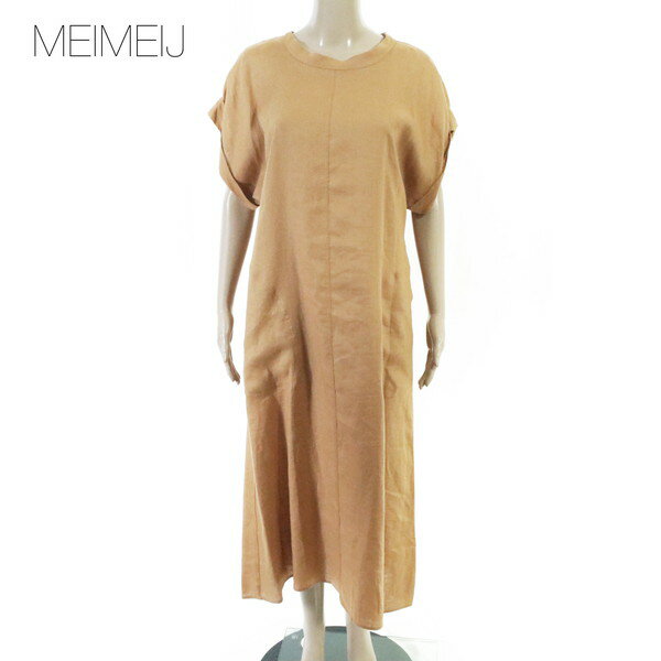 Rakuten - 80%OFF 新品 メイメイジェイ MEIMEI J ワンピース 40 EOP1849 Mサイズ ブラウン レディース 半袖ロングワンピース リネン イタリア製