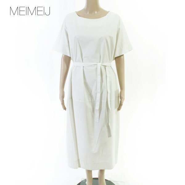 Rakuten - 80%OFF 新品 メイメイジェイ MEIMEI J ワンピース 40 EOP1850 M Lサイズ オフホワイト レディース 半袖ロングワンピース コットン イタリア製