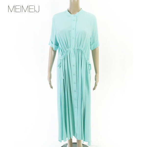 Rakuten - 80%OFF 新品 メイメイジェイ MEIMEI J ワンピース 40 EOP1852 Mサイズ グリーン レディース 半袖ロングワンピース シルク イタリア製