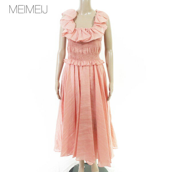 Rakuten - 80%OFF 新品 メイメイジェイ MEIMEI J ワンピース 40 EOP1827 Mサイズ ピンク レディース ロングワンピース リネン シャーリング イタリア製