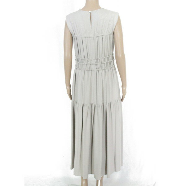 85%OFF 新品 アリジ ALYSI ワンピース 42 EOP1523 Lサイズ グレージュ レディース ロングワンピース ギャザー ノースリーブ イタリア製