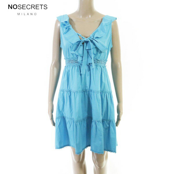 Rakuten - 80%OFF 新品 ノーシークレッツ NO SECRETS ワンピース 42 EOP1895 M Lサイズ ブルー レディース ノースリーブワンピース コットン レース