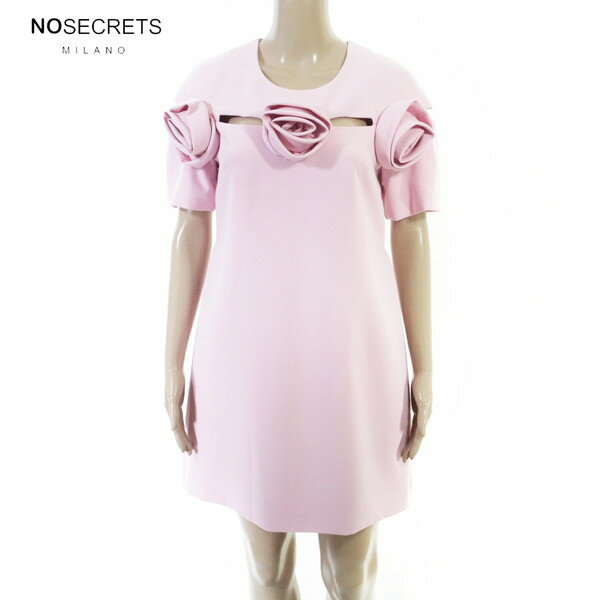Rakuten - 80%OFF 新品 ノーシークレッツ NO SECRETS ワンピース 42 EOP1899 Lサイズ ピンク レディース 半袖ワンピース フラワーモチーフ