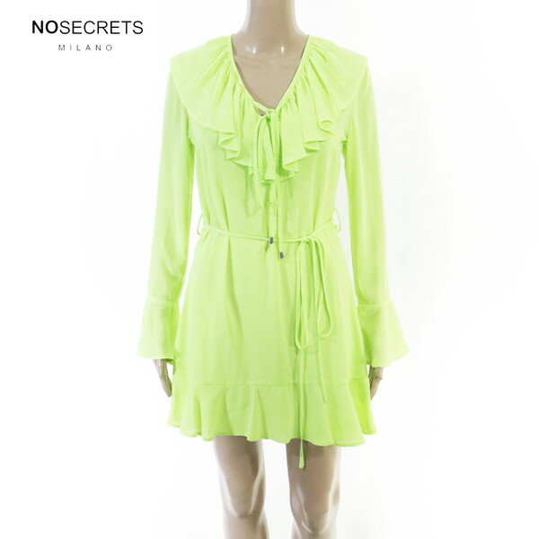 Rakuten - 85%OFF 訳あり 新品 ノーシークレッツ NO SECRETS ワンピース 38 EOP1900 Sサイズ ライムイエロー レディース 長袖ワンピース フリル ネオンンカラー