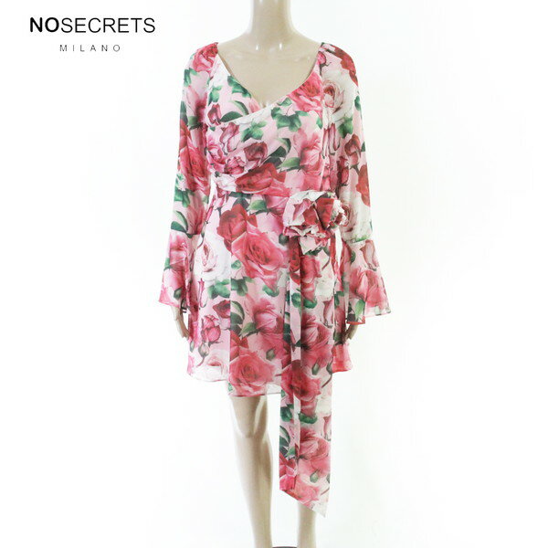 Rakuten - 80%OFF 新品 ノーシークレッツ NO SECRETS ワンピース 42 EOP1903 Mサイズ ピンク レディース 長袖ワンピース フラワー柄