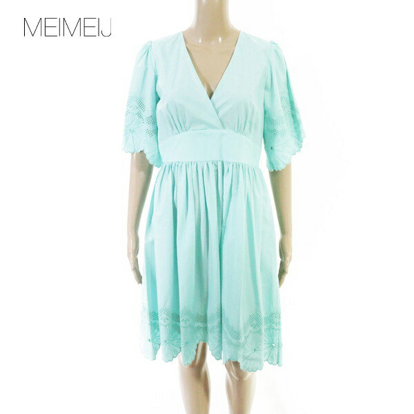 Rakuten - 80%OFF 新品 メイメイジェイ MEIMEI J ワンピース 40 EOP1905 Mサイズ ライトグリーン レディース 袖付きワンピース コットンレース イタリア製