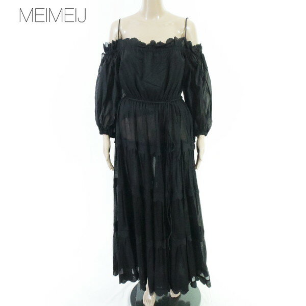 Rakuten - 80%OFF 新品 メイメイジェイ MEIMEI J ワンピース 40 EOP1916 Mサイズ ブラック レディース ロングワンピース オフショルダー イタリア製