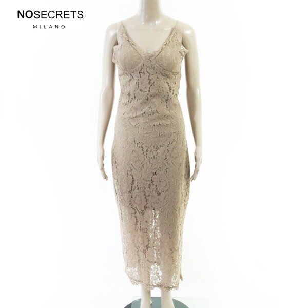 Rakuten - 80%OFF 新品 ノーシークレッツ NO SECRETS ワンピース 42 EOP1928 Mサイズ ブラウンベージュ レディース キャミソールワンピース ロング丈 レース
